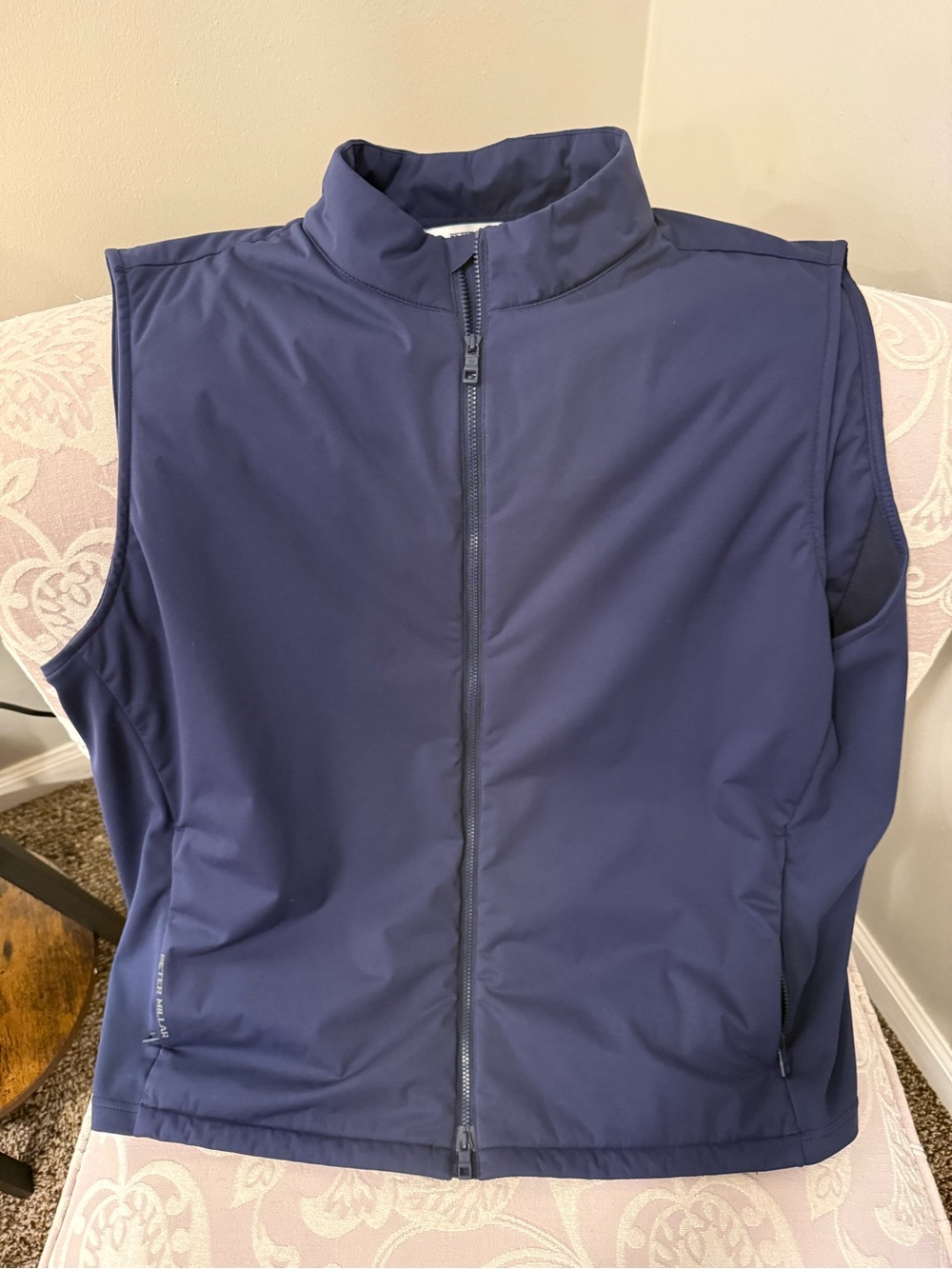 Peter Millar Navy Quilted Zip Vest
